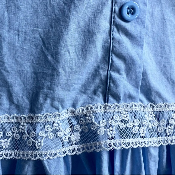 DINT Long Sleeve Dress Sz L Boho Midi Shirt Oversized Ruffle Lace Embroidery - Picture 10 of 17